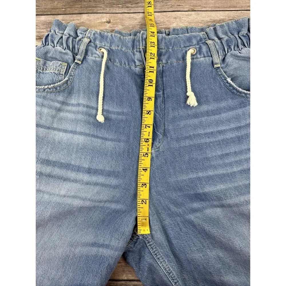 Pilcro Light Blue Paperbag Waist Wide Leg Jeans - Picture 12 of 16